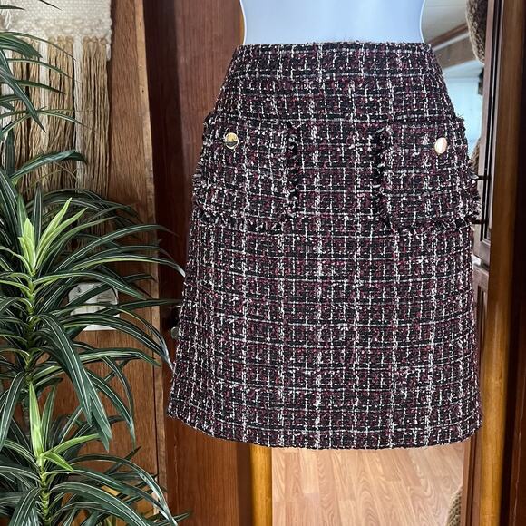 NWT Ann Taylor Loft 8P Mini Skirt | Purple Tweed Boucle Preppy Coquette Sparkle - Picture 1 of 16